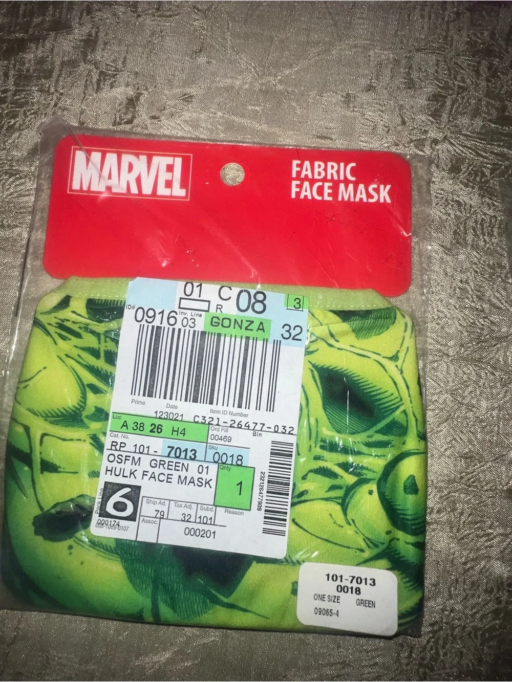 Marvel Fabric Face Mask Bundle Hulk Iron Man Captain America NWT